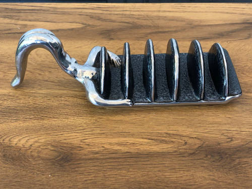 CARROL BOYES FUNCTIONAL ART !!! WOMAN DIVER PATTERN TOAST RACK - EXCELLENT CONDITION