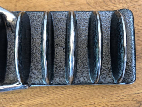 CARROL BOYES FUNCTIONAL ART !!! WOMAN DIVER PATTERN TOAST RACK - EXCELLENT CONDITION