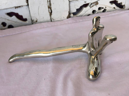 CARROL BOYES (1954 - 2019) ORIGINAL ALUMINIUM AND STAINLESS STEEL MAN PATTERN CD STAND / RACK - NEW
