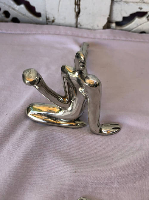 CARROL BOYES (1954 - 2019) ORIGINAL ALUMINIUM AND STAINLESS STEEL MAN PATTERN CD STAND / RACK - NEW