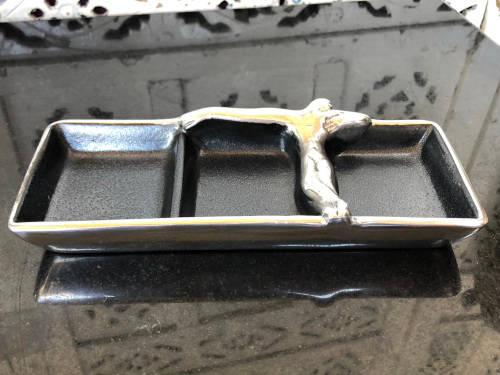 CARROL BOYES (1954 - 2019) - ORIGINAL MAN PATTERN CONDIMENT DISH - BRAND NEW FUNCTIONAL ART