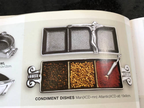 CARROL BOYES (1954 - 2019) - ORIGINAL MAN PATTERN CONDIMENT DISH - BRAND NEW FUNCTIONAL ART