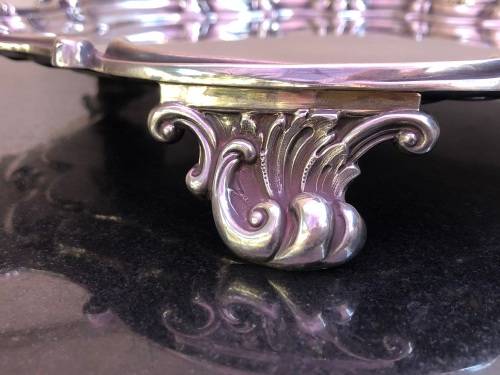 VAN G ONLY !!!! Solid Sterling Silver Hallmarked Elkington Co tray - 1205g - dated 1895