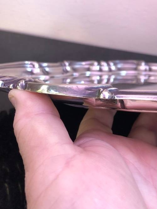 VAN G ONLY !!!! Solid Sterling Silver Hallmarked Elkington Co tray - 1205g - dated 1895