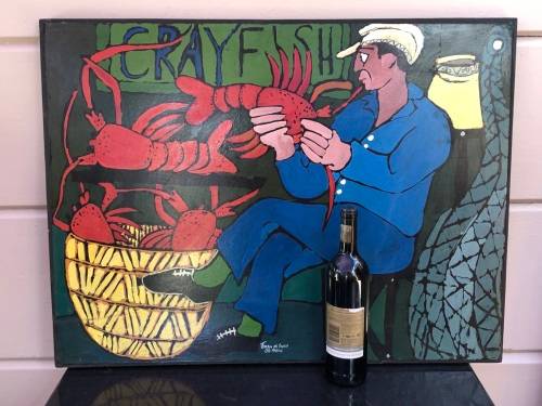 Johan de Vries (1945 - 2002)`Sud Afrique` original painting - Crayfish - Signed - Value R3500