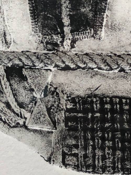 KAREN LILJE (AUTHOR) - SUPER RARE ! ORIGINAL FRAMED CHARCOAL RUBBING / ETCHING , LIMITED EDITION 2/2