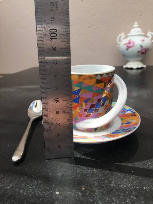 Rosenthal Germany Studio Line CUPOLA Espresso-Sammeltasse Duo No 2 with T-spoon by Barbara Brenner