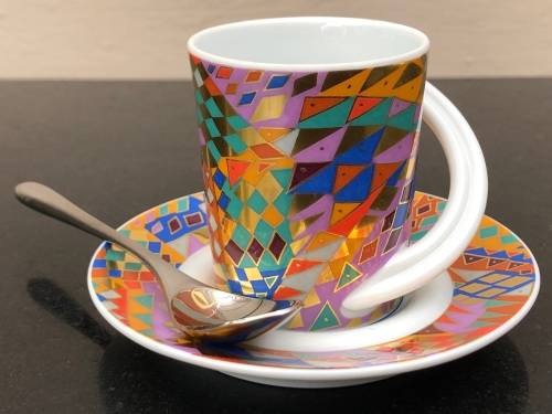 Rosenthal Germany Studio Line CUPOLA Espresso-Sammeltasse Duo No 2 with T-spoon by Barbara Brenner