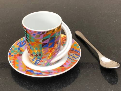 Rosenthal Germany Studio Line CUPOLA Espresso-Sammeltasse Duo No 2 with T-spoon by Barbara Brenner