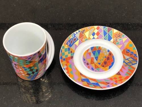 Rosenthal Germany Studio Line CUPOLA Espresso-Sammeltasse Duo No 2 with T-spoon by Barbara Brenner