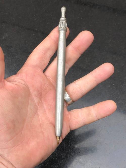 CARROL BOYES (1954 - 2019) SOVIET PATTERN HEAVY PEWTER PEN - CLEARLY MARKED
