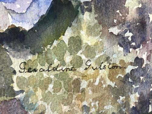 GERALDINE GULSTON (SA 20th CENTURY) LARGE UNFRAMED WATERCOLOUR PAINTING `HYDRANGEAS`