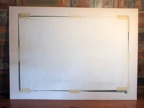 GERALDINE GULSTON (SA 20th CENTURY) LARGE UNFRAMED WATERCOLOUR PAINTING `HYDRANGEAS`