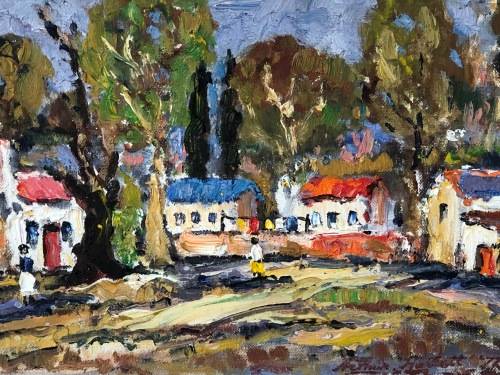 ARTHUR HALLET (SA 20th CENTURY) GORGEOUS FRAMED OIL ON CANVAS PAINTING TITLED `HEIDELBERG TVL` 1972