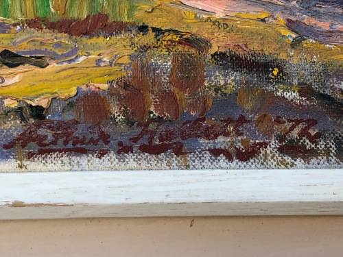 ARTHUR HALLET (SA 20th CENTURY) GORGEOUS FRAMED OIL ON CANVAS PAINTING TITLED `HEIDELBERG TVL` 1972