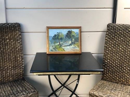 GERALDINE GULSTON (SA 20th CENTURY) STUNNING FRAMED OIL PAINTING ON CANVAS TITLED `TWO TREES`