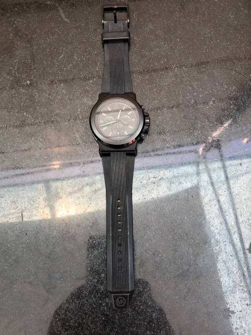 MICHAEL KORS MK-8152 STYLISH DYLAN BLACK BULKY MENS QUARTZ WATCH - WORKING 100%