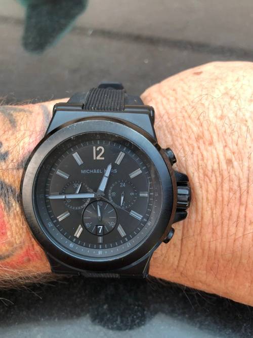 MICHAEL KORS MK-8152 STYLISH DYLAN BLACK BULKY MENS QUARTZ WATCH - WORKING 100%