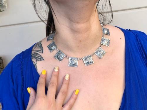 AMAZING VINTAGE STERLING SILVER CANDIDA NECKLACE - STUNNING DESIGNER PIECE - 49.29g