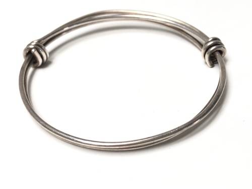STUNNING MODERNIST STERLING SILVER DESIGNER ADJUSTABLE BANGLE - 24.26g - NICE STATEMENT PIECE
