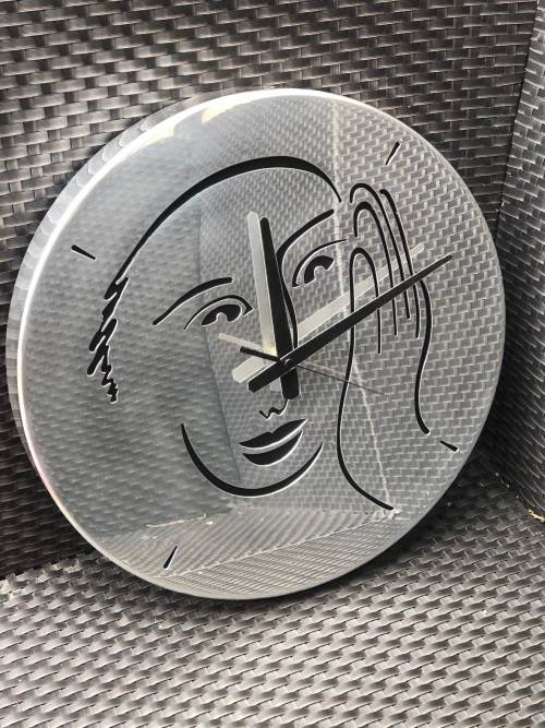CARROL BOYES (1954 - 2019) `LET`S FACE IT` LARGE QUARTZ WALL CLOCK - CLEARLY MARKED