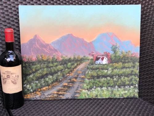 UNFRAMED BUT MOUNTED OIL ON CANVAS LANDSCAPE PAINTING SIGNED TIROTT