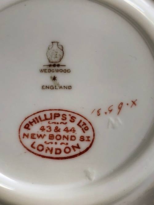 SUPER RARE !!! c1900`s SET OF FOUR WEDGWOOD DEMITASSE CUPS AND SAUCERS - LIGHT GILT WEAR