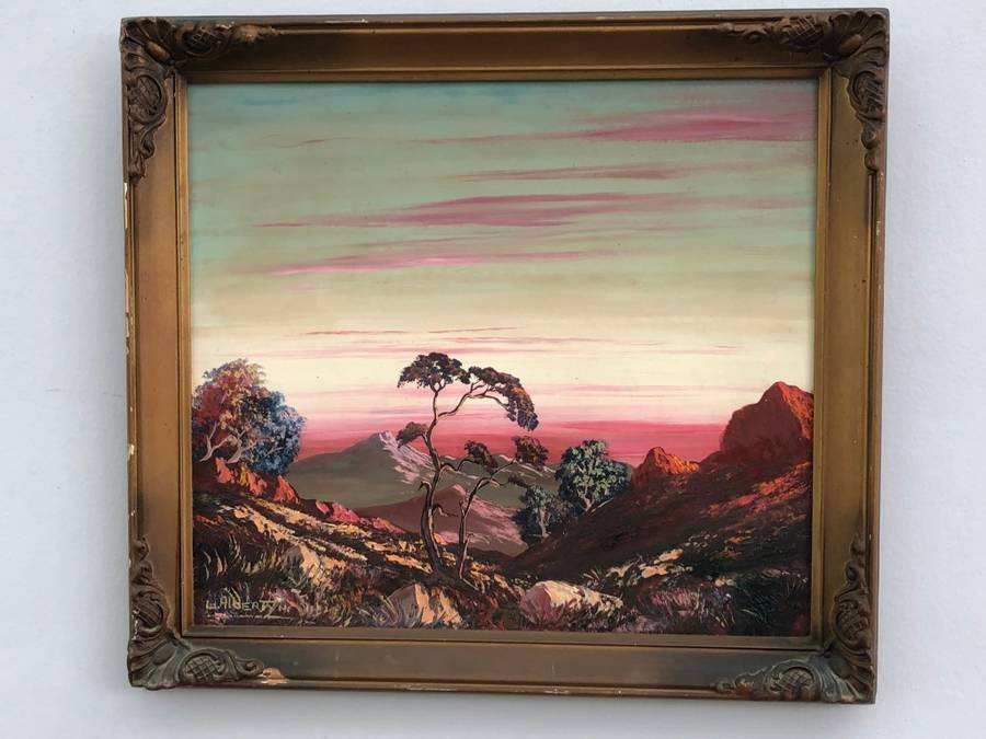 Les Albertyn (1931 - 2011) - Oil on Board Painting titled - Aand Skemering naby Dealsville OVS