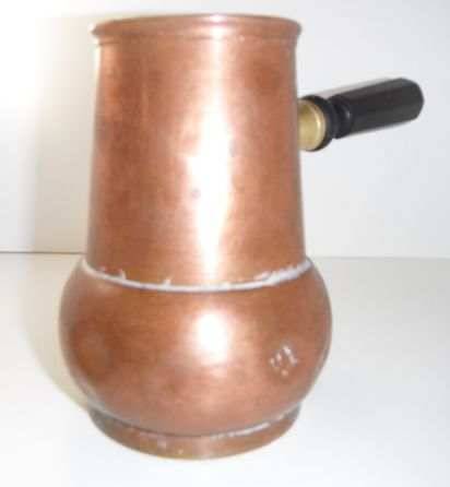 Vintage Copper & Brass Chocolate pot - Ebony handle
