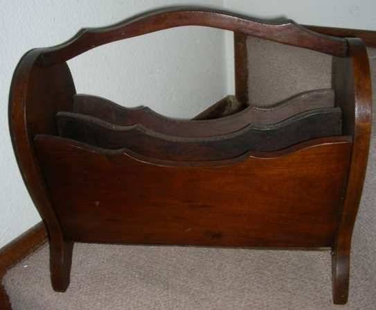 Vintage Imbuia Wooden magazine Rack