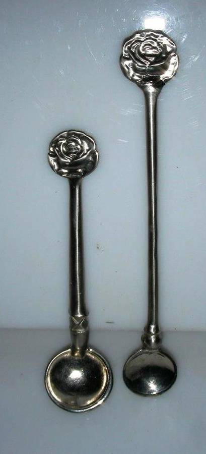Beautiful Pewter Rose spoons
