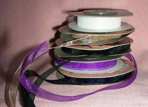 Lot of Organza Ribbon x 5 - beautiful colours