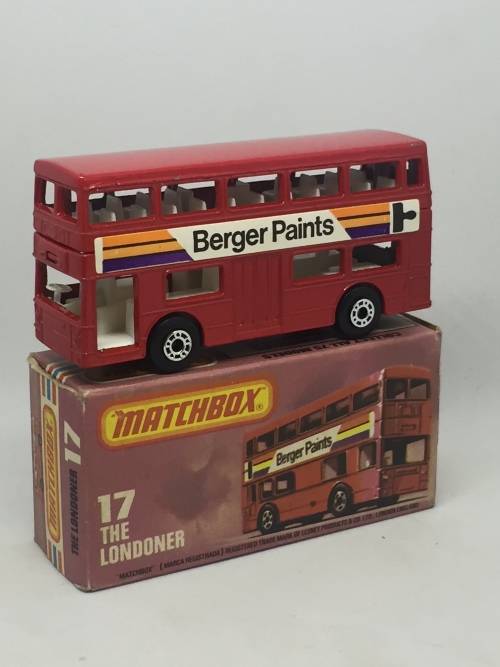 1972 Matchbox 75 series #17-B The Londoner bus Berger Paints - mint boxed
