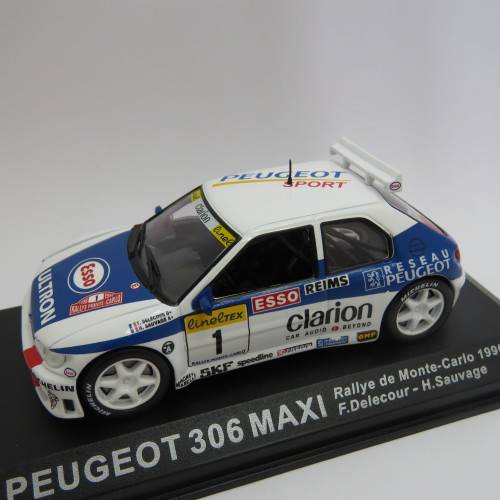Peugeot 306 Maxi die-cast rally model car - 1996 Rallye de Monte Carlo - Scale 1/43