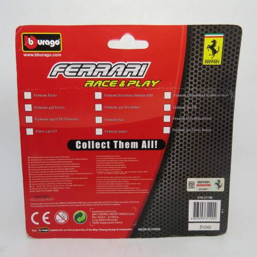 Bburago Race and Play garage Ferrari 599 GTB Fiorano model car - Scale 1/43