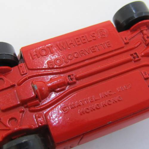 1983 Hot Wheels 80`s Corvette toy car with Gold Hot Ones Wheels - Hong Kong