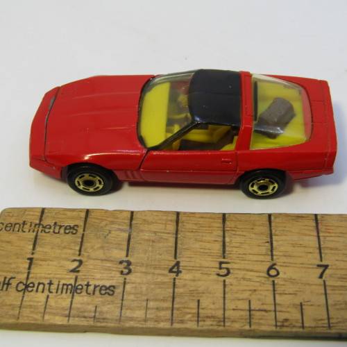 1983 Hot Wheels 80`s Corvette toy car with Gold Hot Ones Wheels - Hong Kong