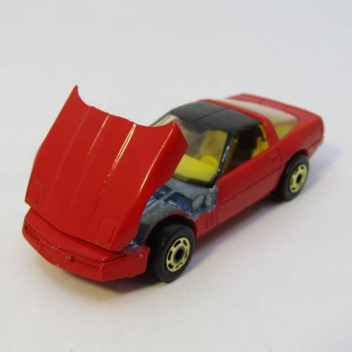 1983 Hot Wheels 80`s Corvette toy car with Gold Hot Ones Wheels - Hong Kong