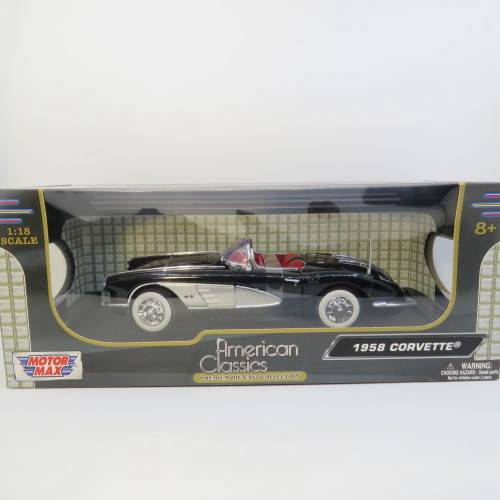 MotorMax 1958 Chevrolet Corvette model car in box - Scale 1/18