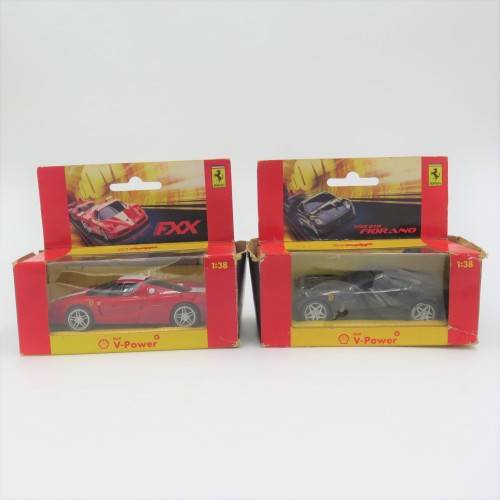 Pair of Shell V-Power `Vrooomn` Ferrari toy cars