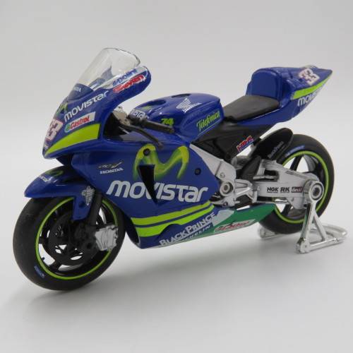 Maisto 2005 Honda RC211V Movistar MotoGP model motorcycle - #33 Marco Melandri - Scale 1/18