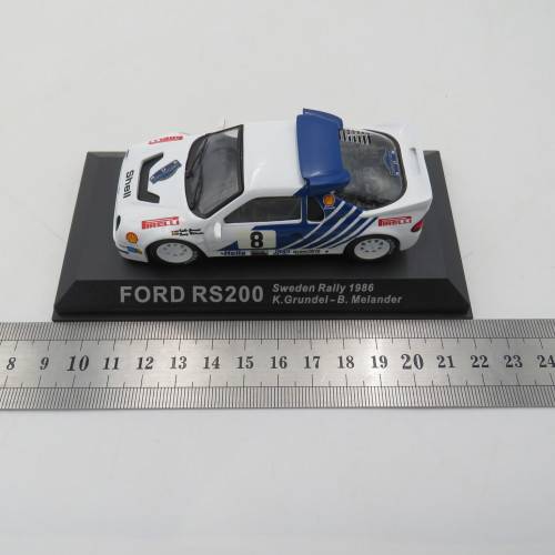 Ford RS200 die-cast rally model car - 1986 Sweden rally - Scale 1/43