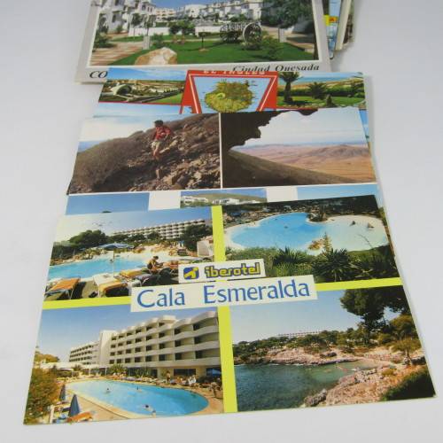 Lot of 100 vintage post cards with stamps - from all over the world