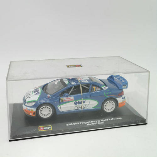 Bburago 2006 OMV Peugeot Norway World Rally team die-cast model car - scale 1/32