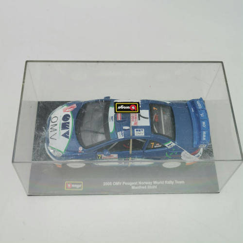 Bburago 2006 OMV Peugeot Norway World Rally team die-cast model car - scale 1/32