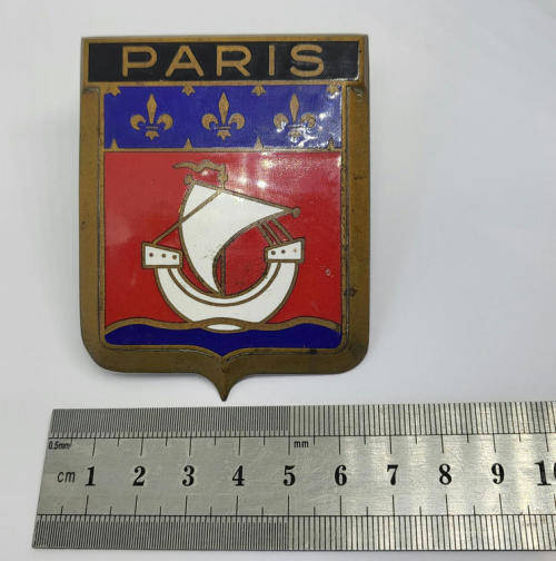 Vintage Paris enameled car grille badge