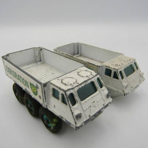 Pair of Matchbox No. 61 Alvis Stalwart BP Exploration truck die-cast toy cars