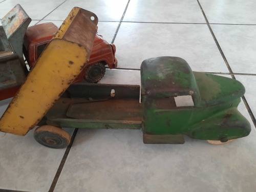 X2 old vintage metal trucks