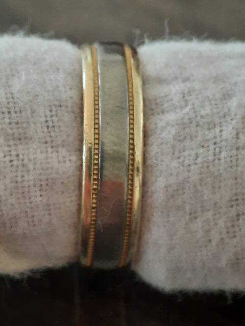 Men`s 14ct gold and titanium ring