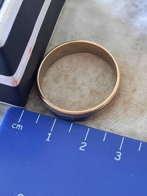 Men`s 14ct gold and titanium ring